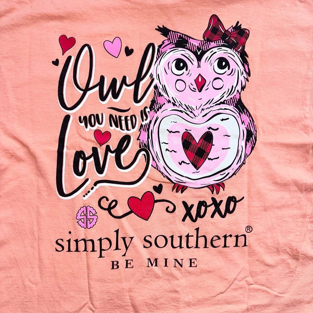 EUC Women’s Large Simply Southern SS Graphic Owl TShirt